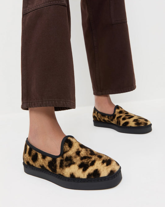 Mattie Leopard Velvet Slip-On Sneaker