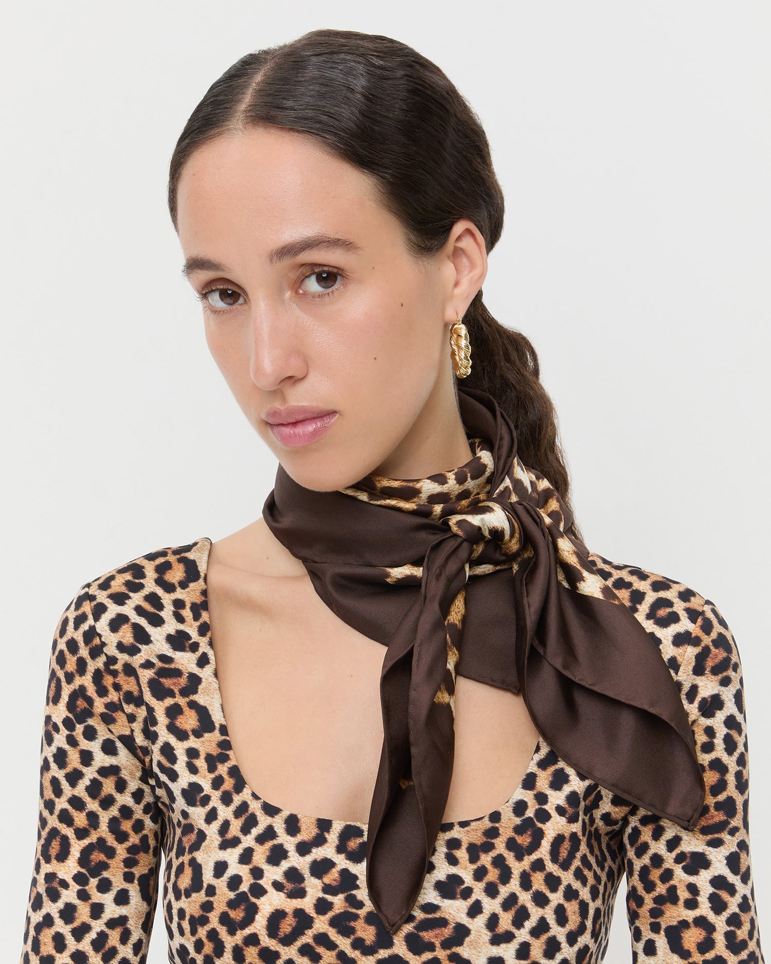 Beverly Leopard Silk Scarf