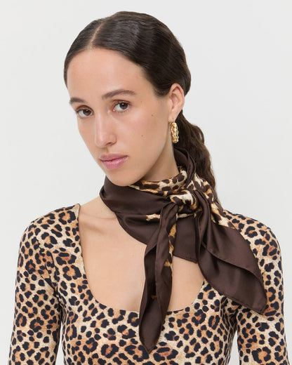 Beverly Leopard Silk Scarf