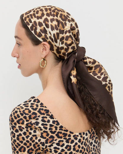 Beverly Leopard Silk Scarf