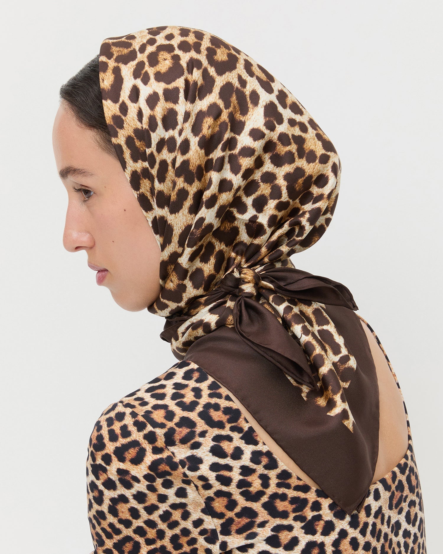 Beverly Leopard Silk Scarf