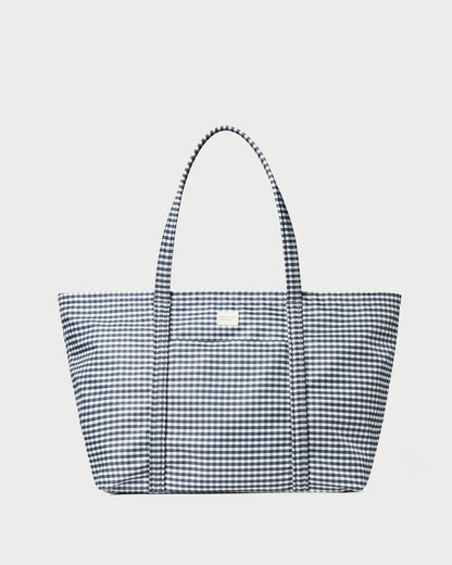 Dina Black/White Gingham Travel Tote
