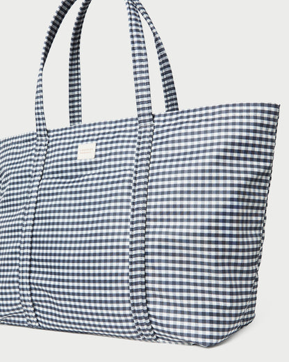 Dina Black/White Gingham Travel Tote