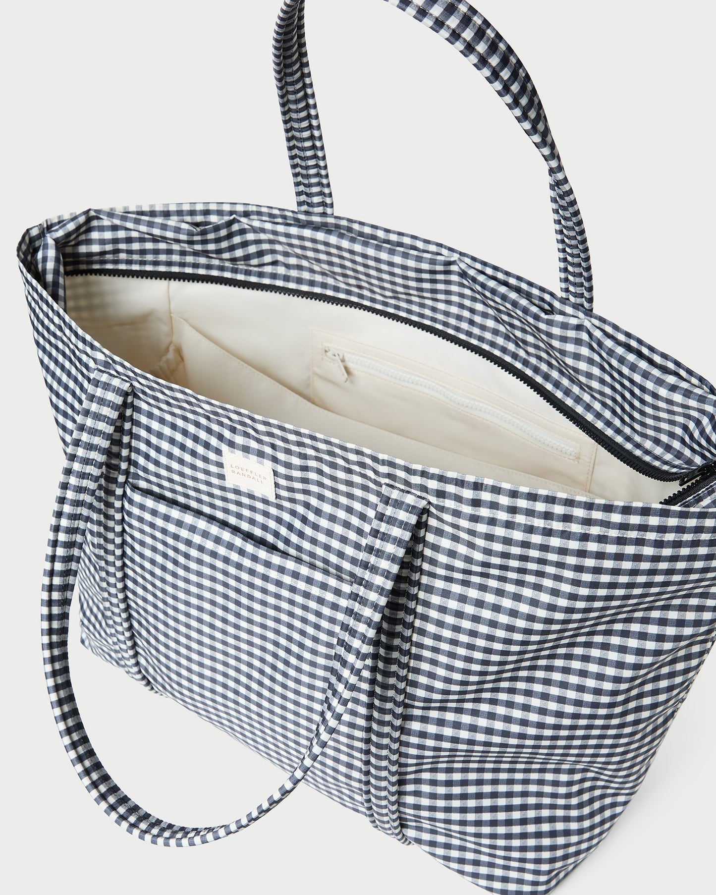 Dina Black/White Gingham Travel Tote