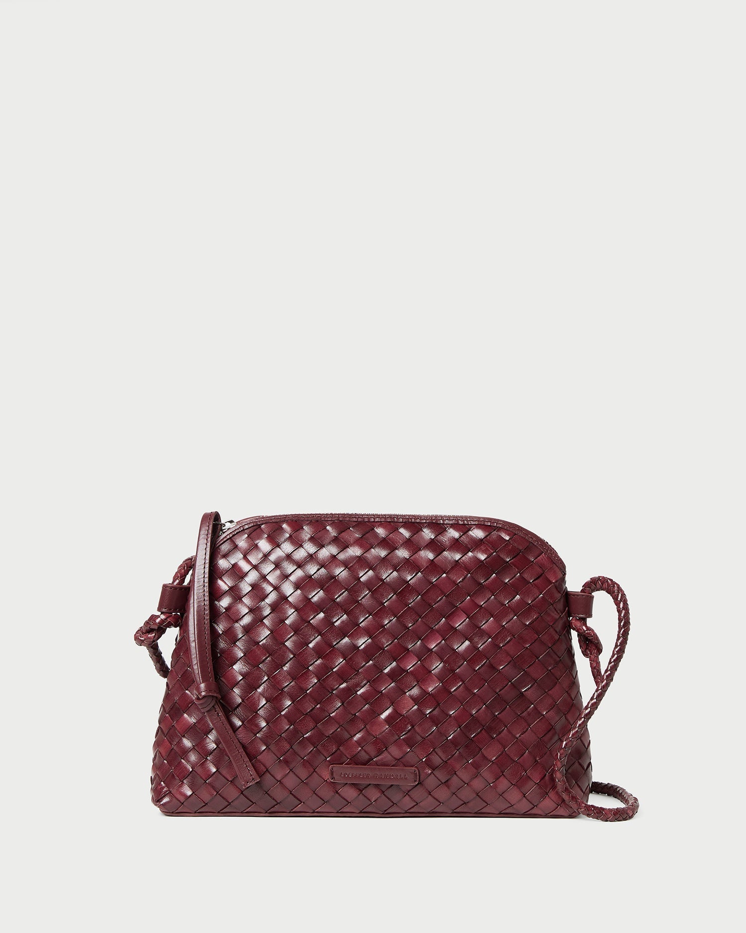 Mallory Maroon Woven Leather Crossbody