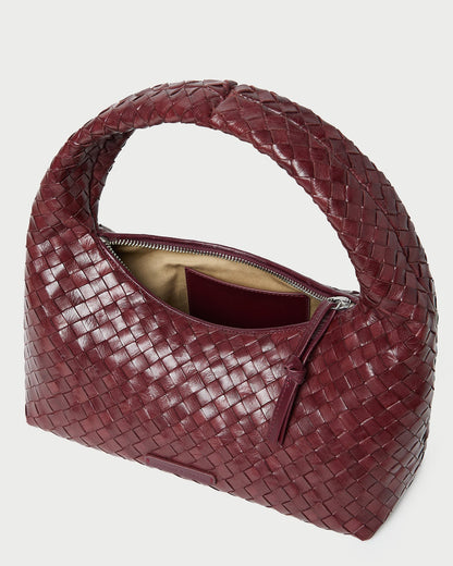 Mercer Maroon Woven Shoulder Bag