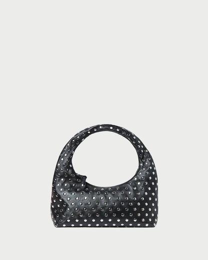 Mercer Black/Silver Leather Shoulder Bag