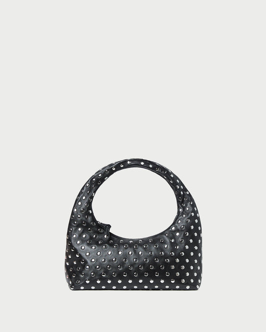 Mercer Black/Silver Leather Shoulder Bag
