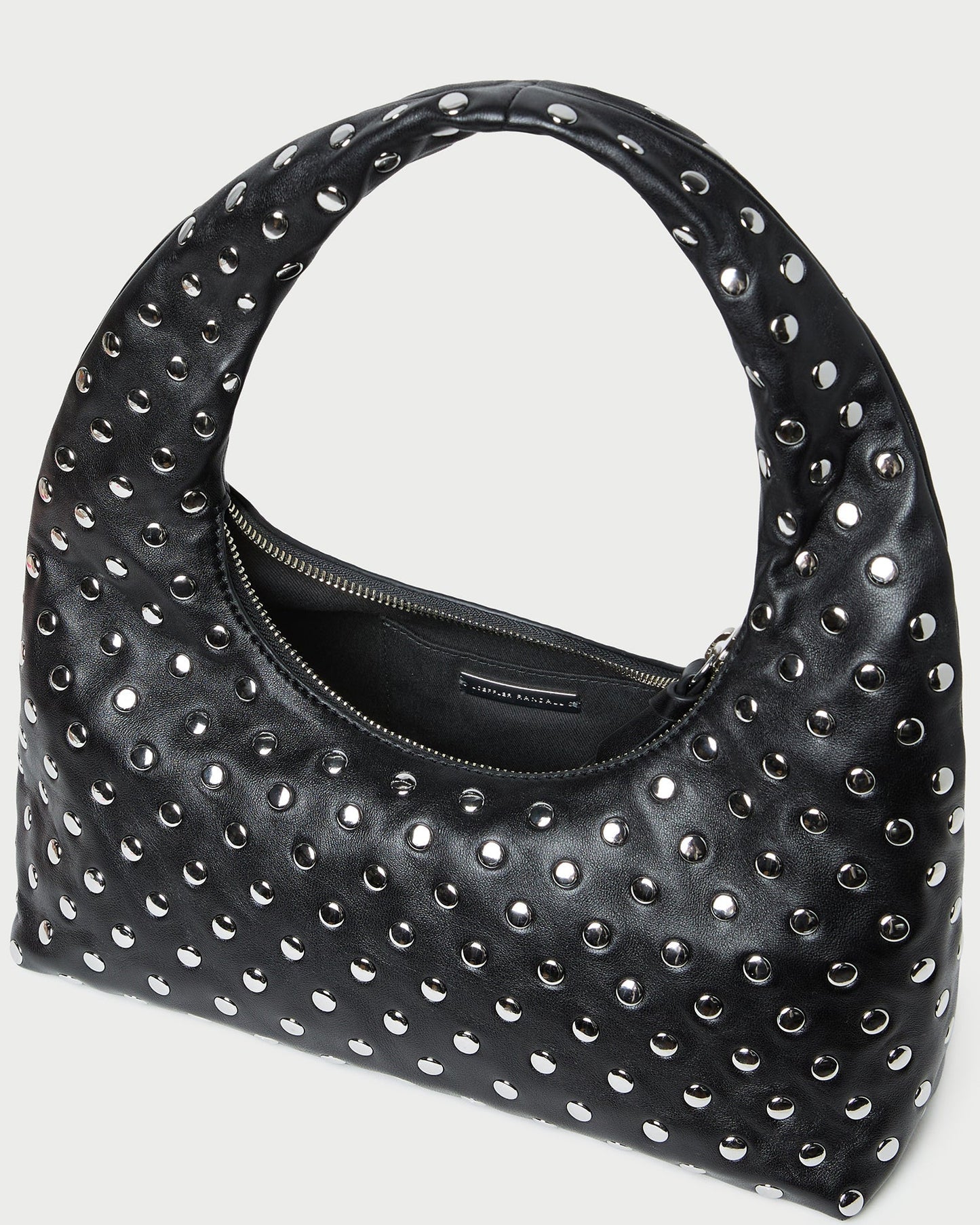 Mercer Black/Silver Leather Shoulder Bag