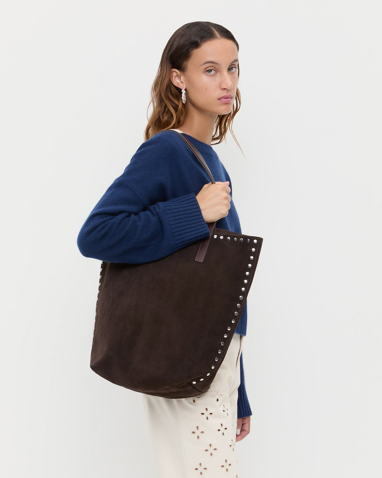 Walker Brown/Silver Suede Tote