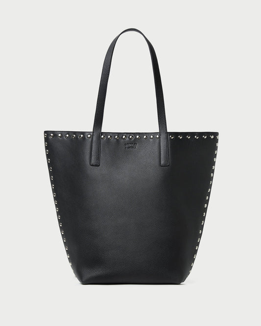 Walker Black/Silver Leather Tote