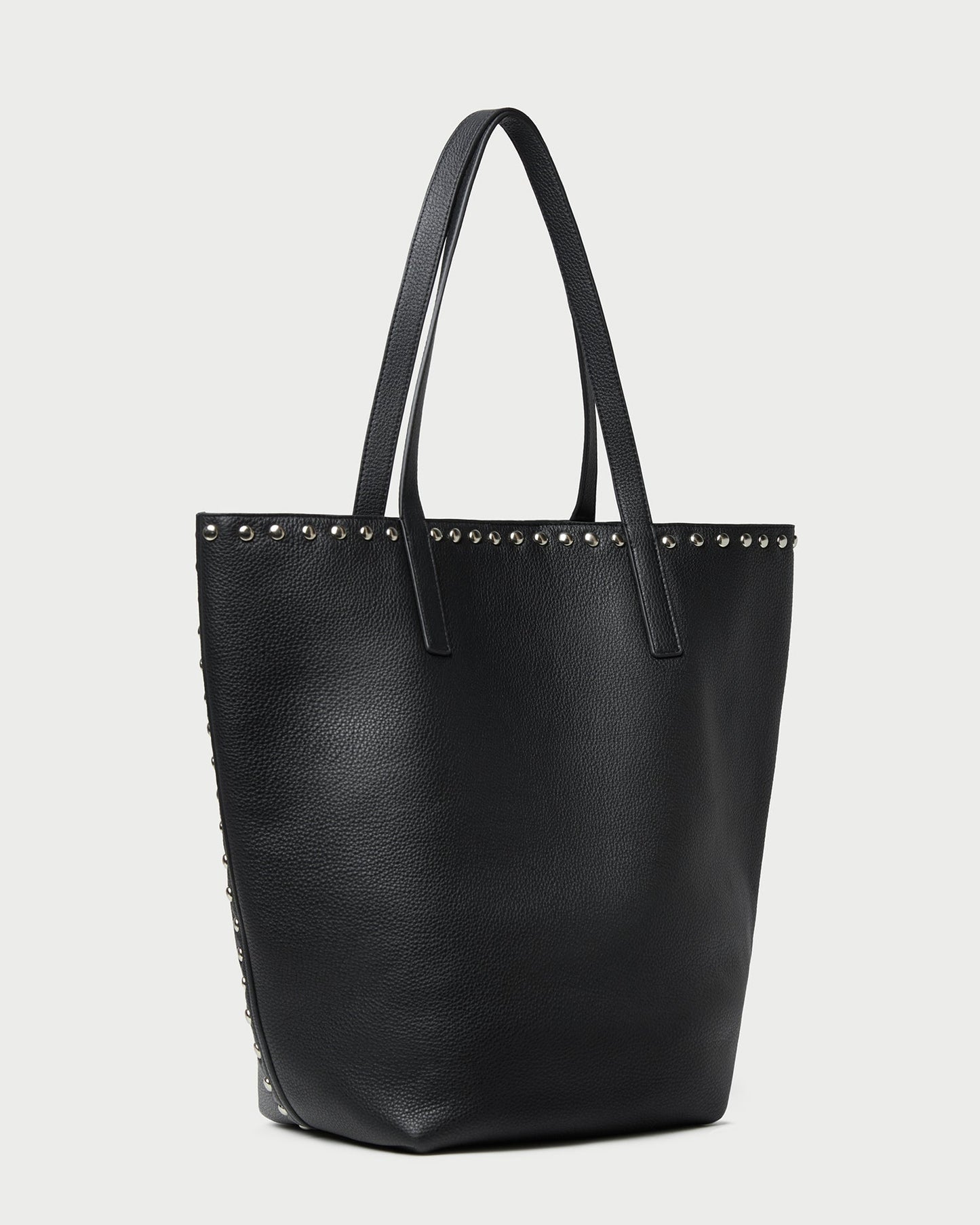 Walker Black/Silver Leather Tote