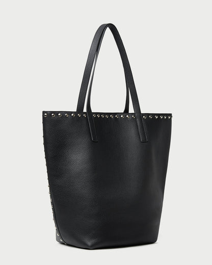 Walker Black/Silver Leather Tote