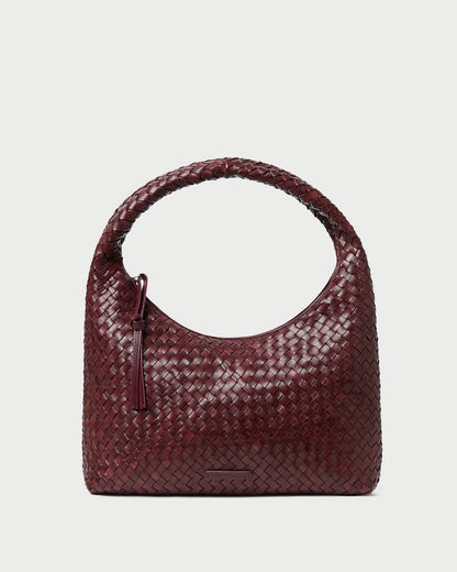 Willow Maroon Woven Hobo Bag