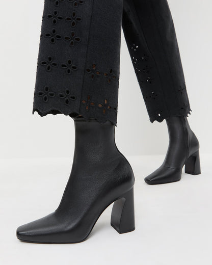 Chloe Black Leather Ankle Boot