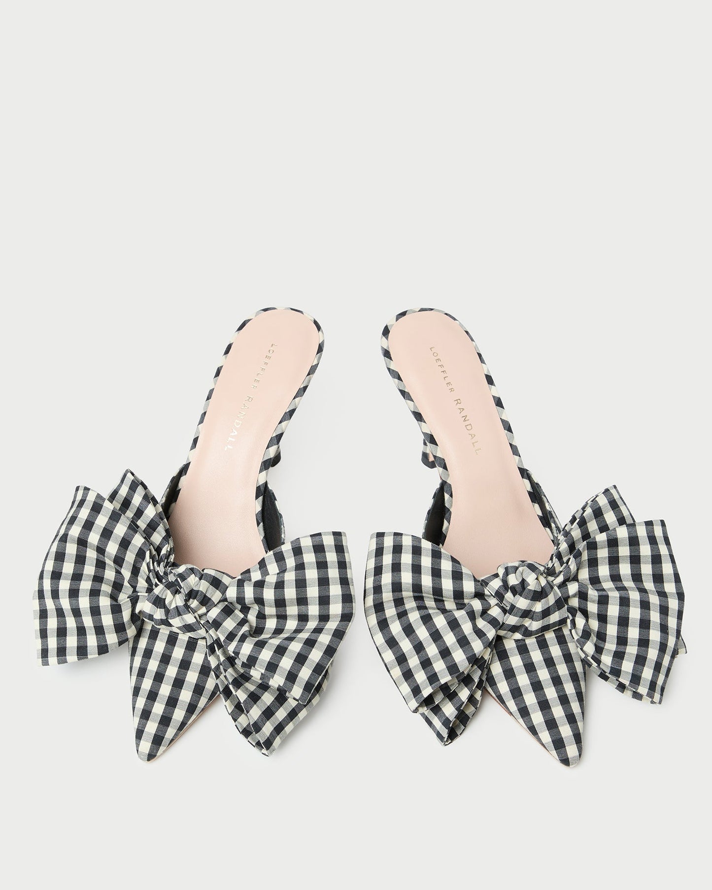 Margot Black/White Gingham Bow Mule