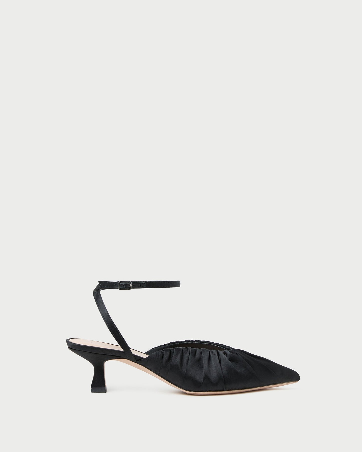 Rio Black Satin Kitten Heel