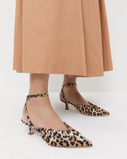 Rio Leopard Jersey Kitten Heel