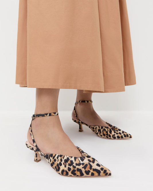 Rio Leopard Jersey Kitten Heel