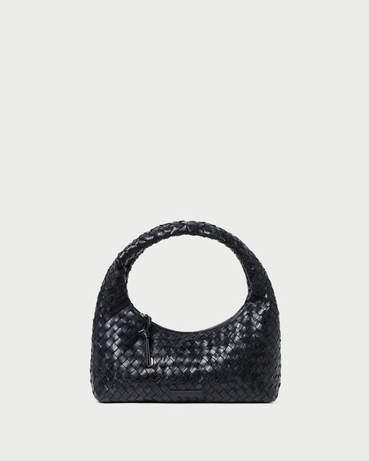 Mercer Black Woven Shoulder Bag