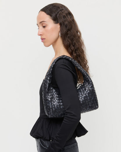 Mercer Black Woven Shoulder Bag