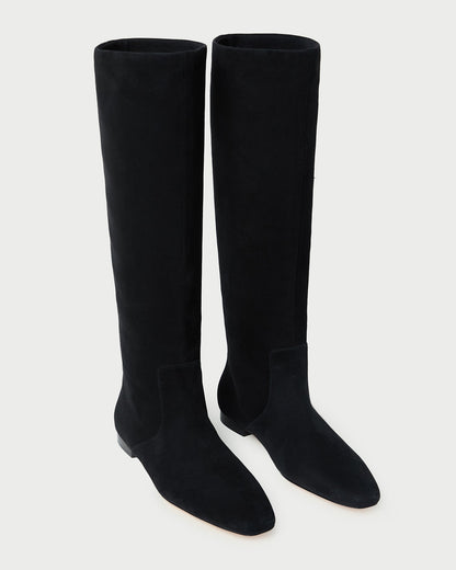 Lillian Black Suede Tall Boot