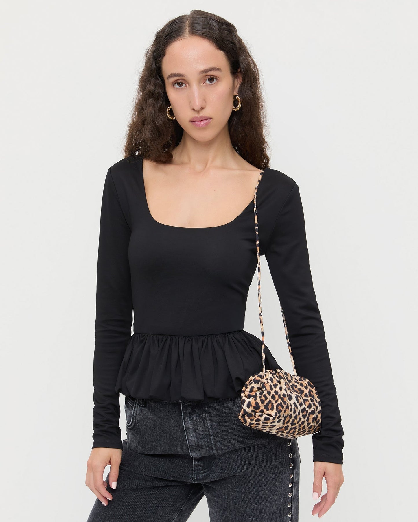 Bailey Leopard Jersey Dome Clutch