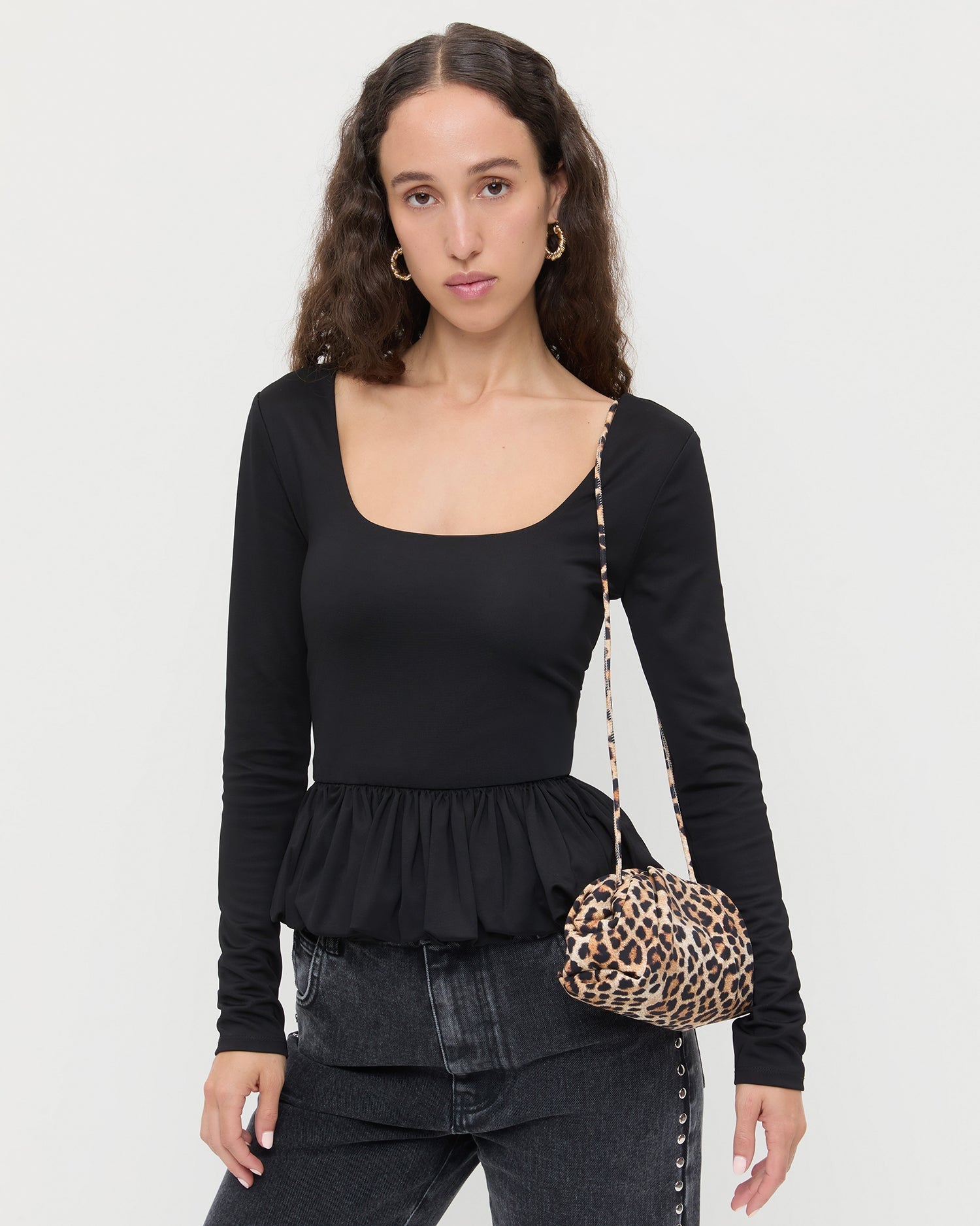 Bailey Leopard Jersey Dome Clutch