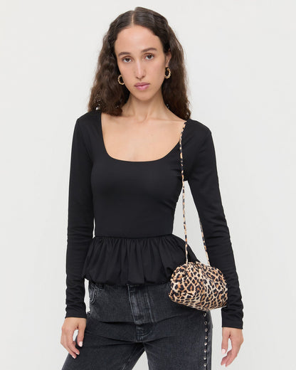 Bailey Leopard Jersey Dome Clutch