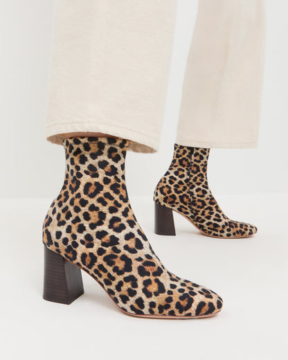 Elise Leopard Jersey Ankle Boot