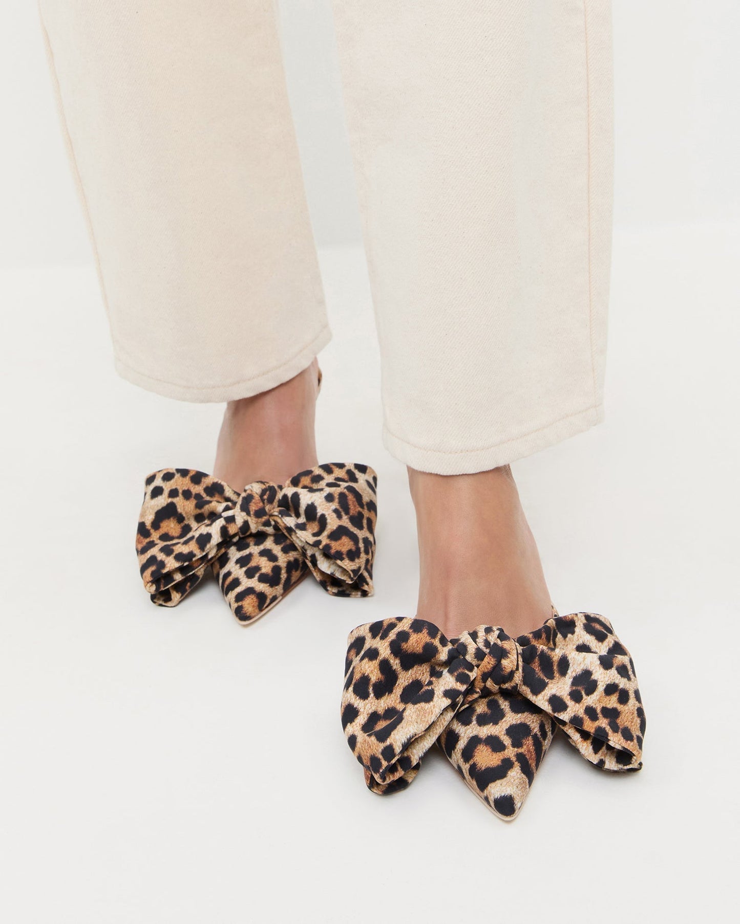 Margot Leopard Jersey Bow Mule