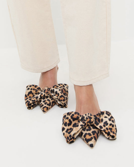 Margot Leopard Jersey Bow Mule