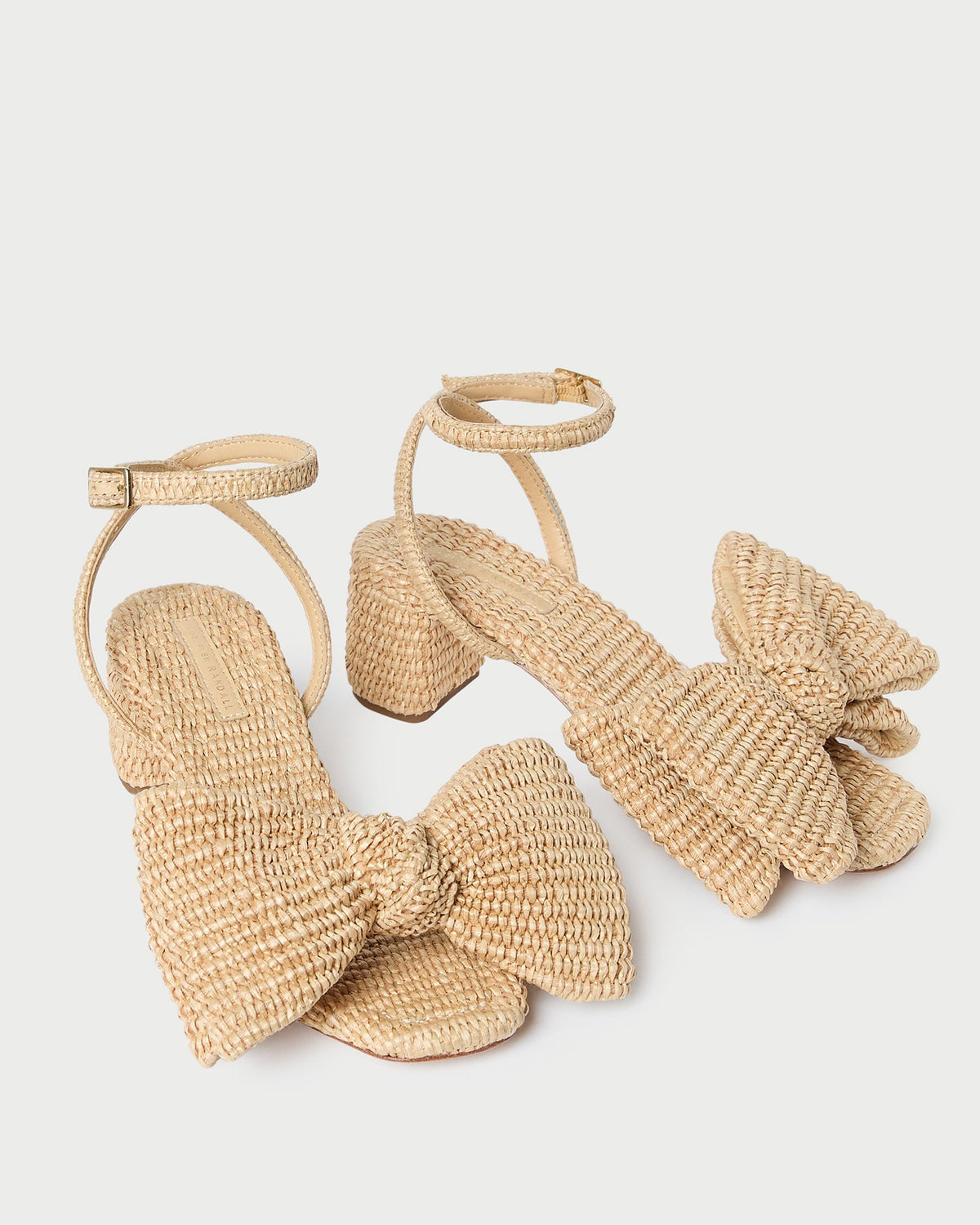 Carmen Natural Bow Sandal in natural raffia.