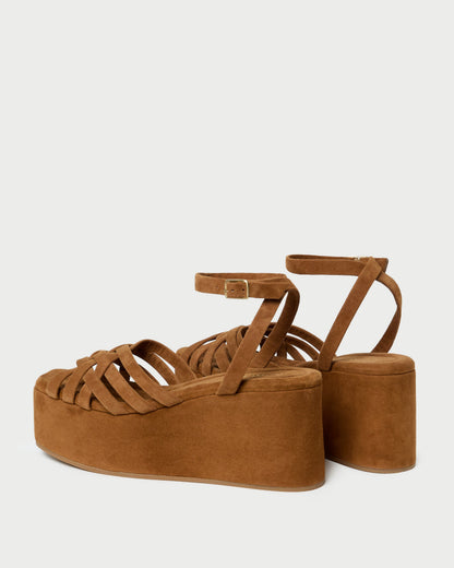 Channing Cacao Suede Platform Sandal