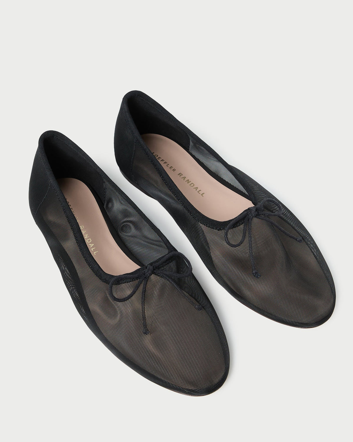 Landon Black Mesh Ballet Flat in black mesh.