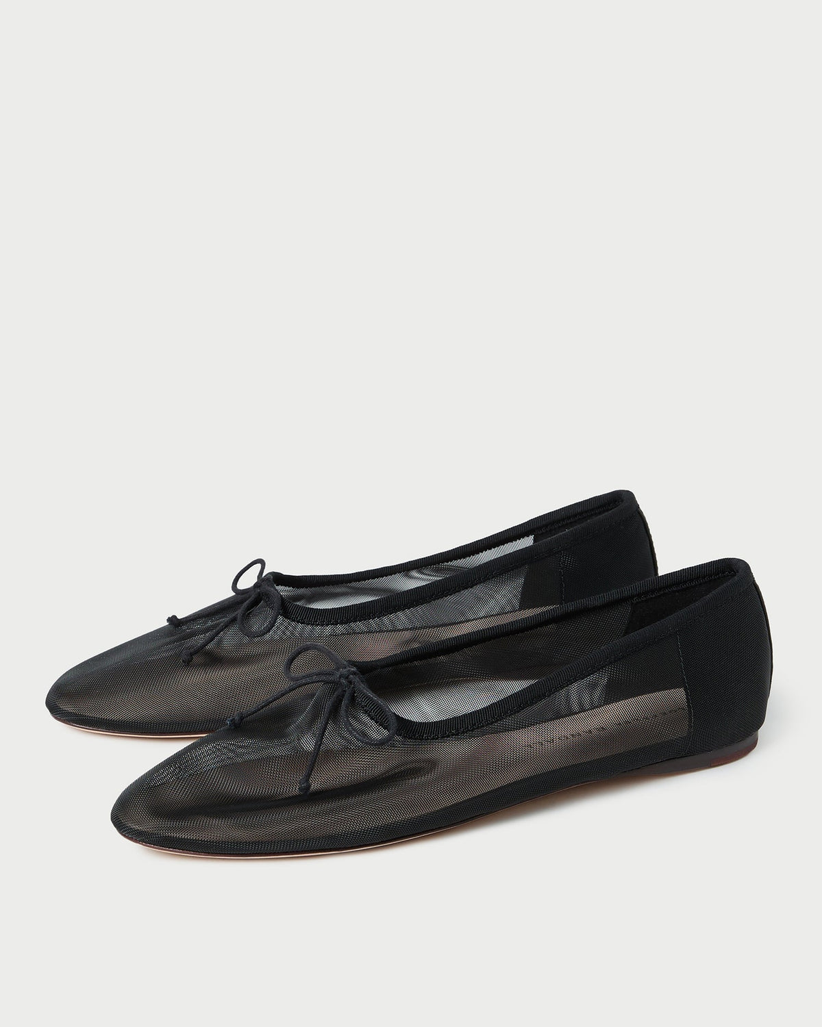Landon Black Mesh Ballet Flat in black mesh.