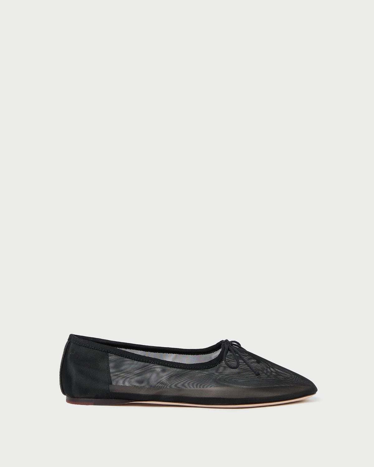 Landon Black Mesh Ballet Flat in black mesh.
