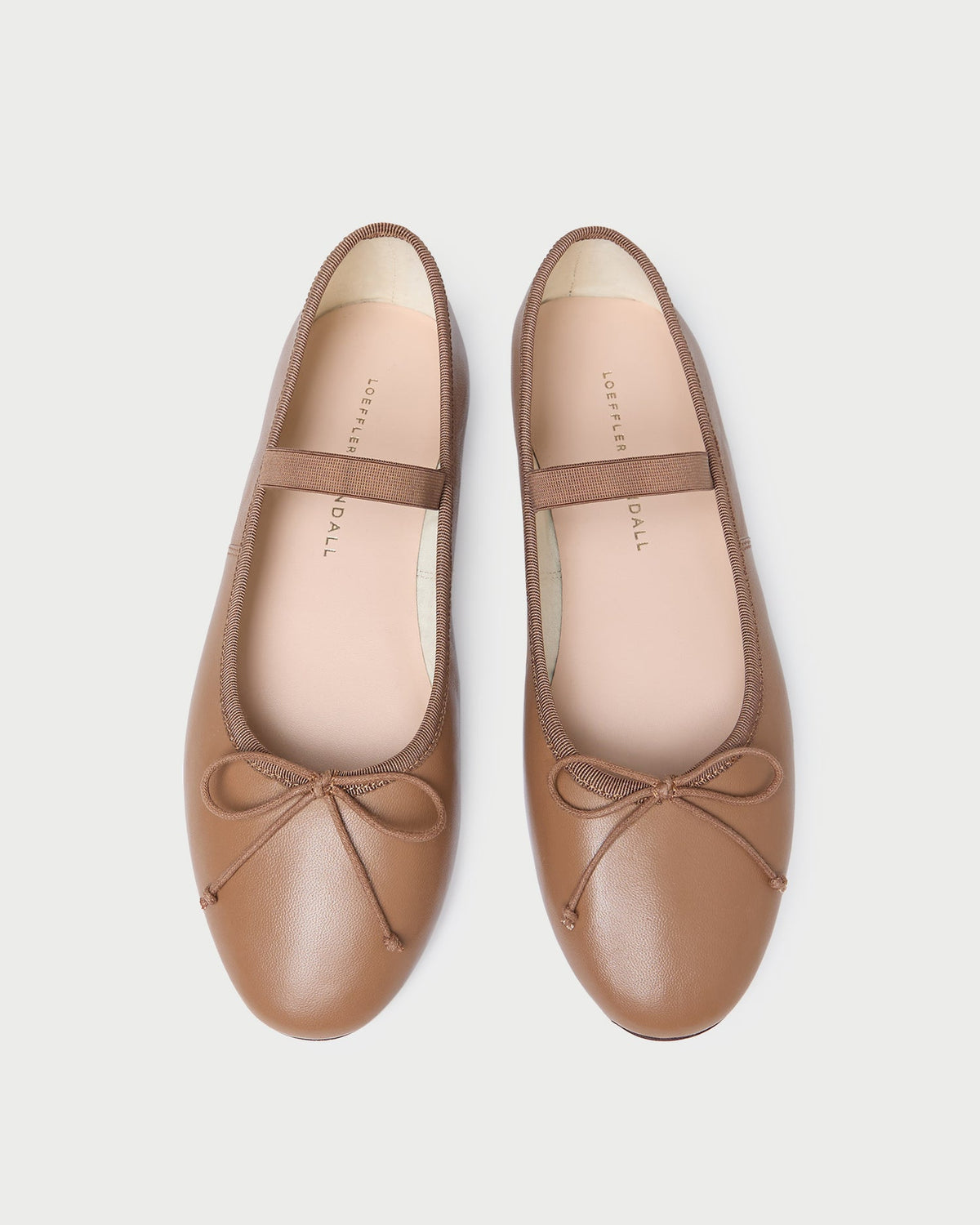 Leonie Safari Leather Ballet Flat in safari tan leather.