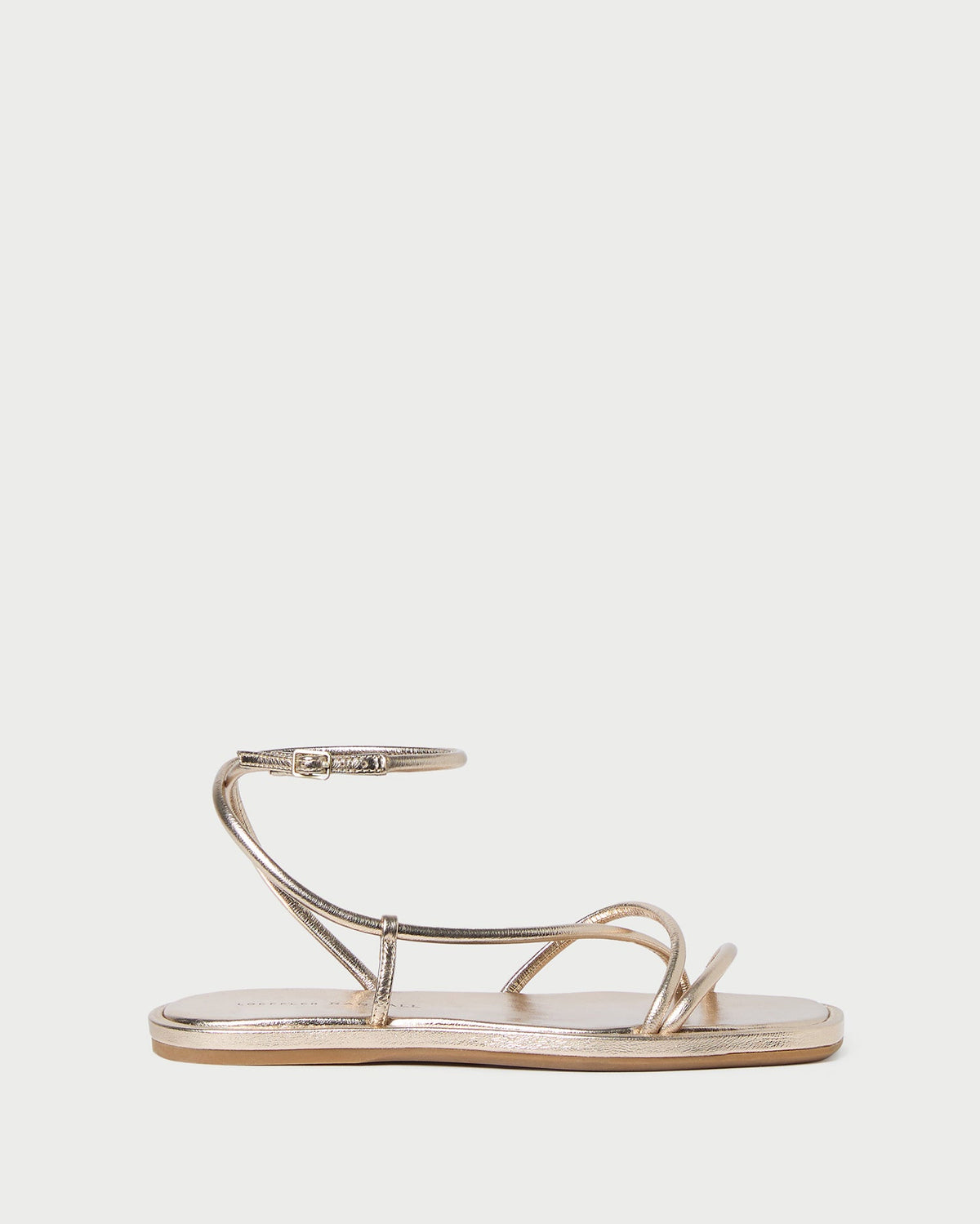 Noor Champagne Leather Flat Sandal in champagne leather.