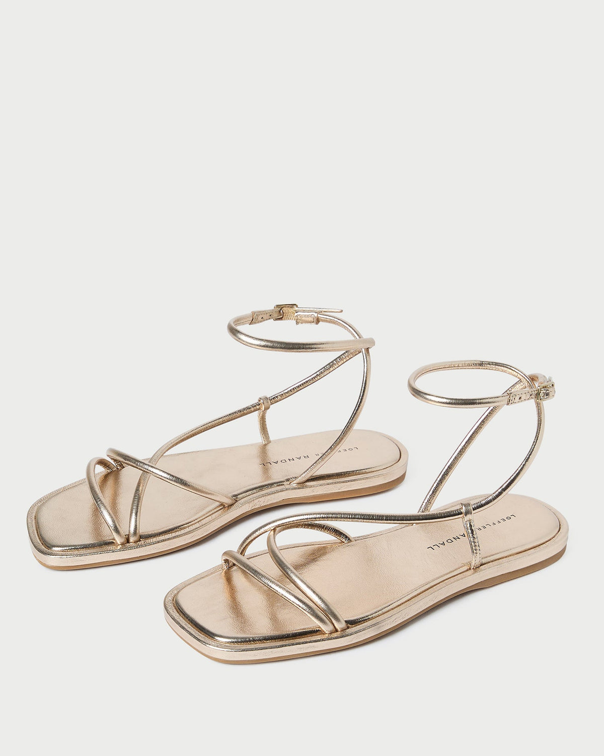 Noor Champagne Leather Flat Sandal in champagne leather.