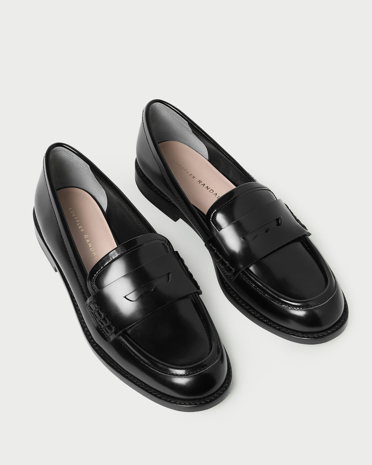 Rachel Black Leather Loafer in black leather.