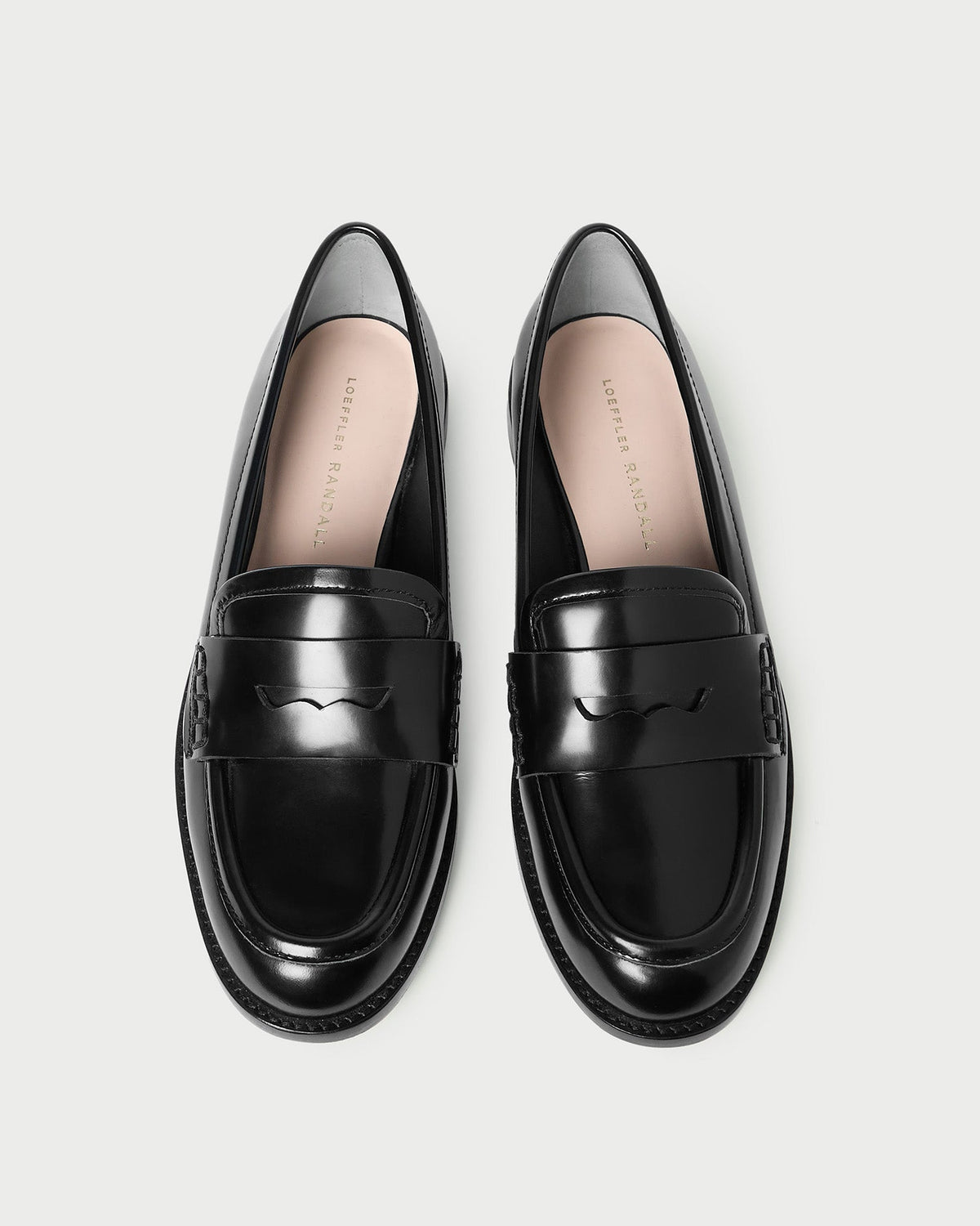 Rachel Black Leather Loafer in black leather.