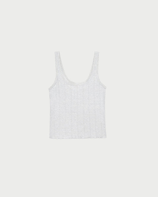 Rylee Pointelle Tank Top in grey pointelle fabric.