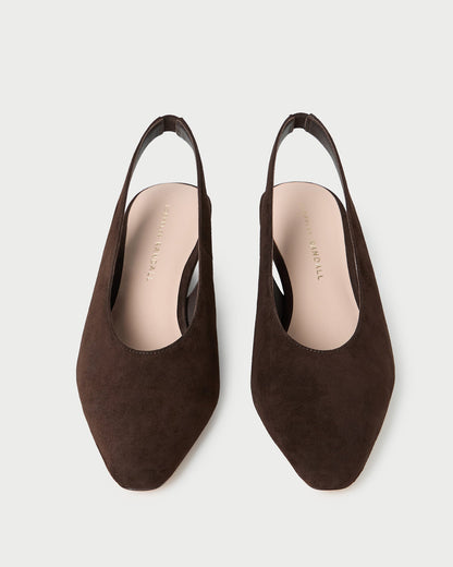 Hyla Brown Suede Slingback Wedge