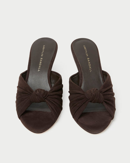 Marsy Brown Suede Knot Wedge