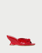 Marsy Leather Knot Wedge in Red