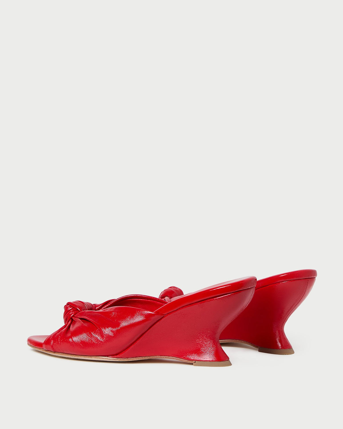Marsy Leather Knot Wedge in Red