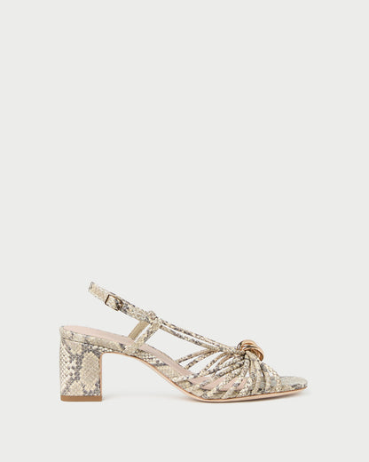 Minna Snake Leather Heeled Sandal