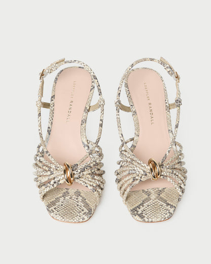 Minna Snake Leather Heeled Sandal