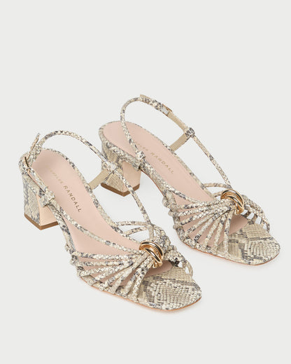 Minna Snake Leather Heeled Sandal